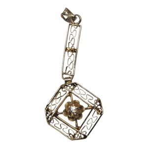 Antique Edwardian Necklace – 10K Yellow Gold Diamond Pendant | Circa 1910s Fine